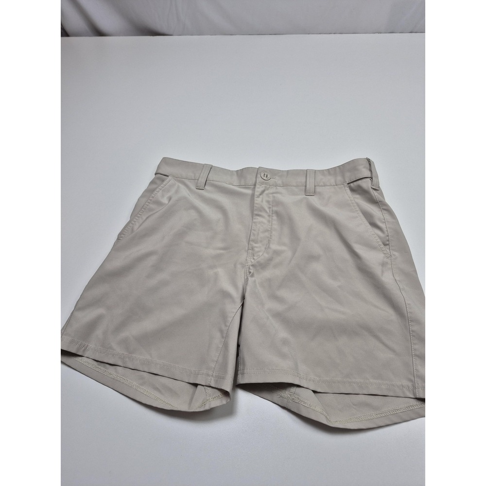 Huk Pursuit Shorts Men's Large Beige Chino Stretch Outdoor Fishing